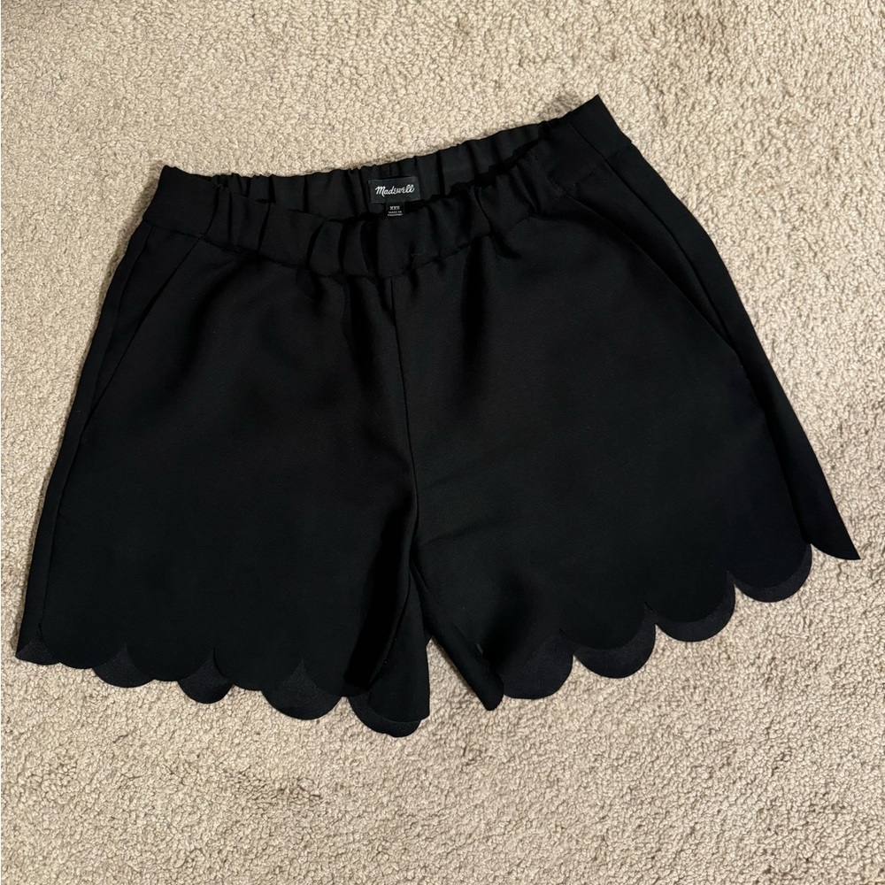 Madewell Black Scalloped Shorts